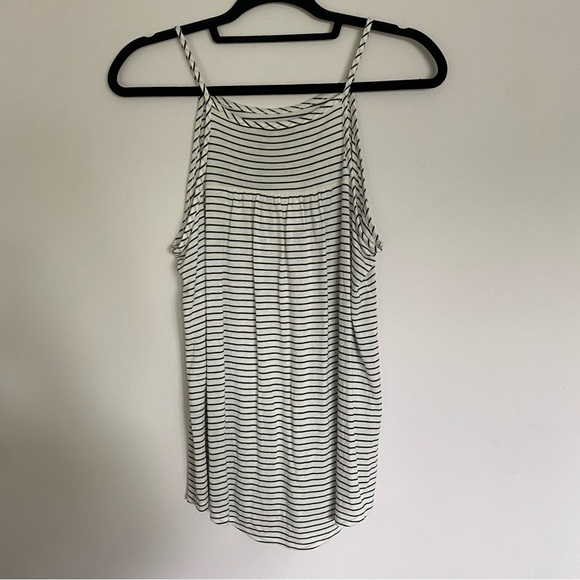 Loft Black and White Striped Tank Top - Picture 3 of 4